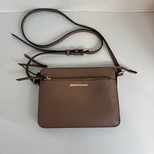 ALDO Brown Faux Leather Small Crossbody Bag Purse Handbag Adjustable Strap